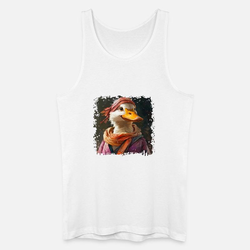 Anthropomorphe Ente mit buntem Schal - Männer Bio Tank Top - Weiß