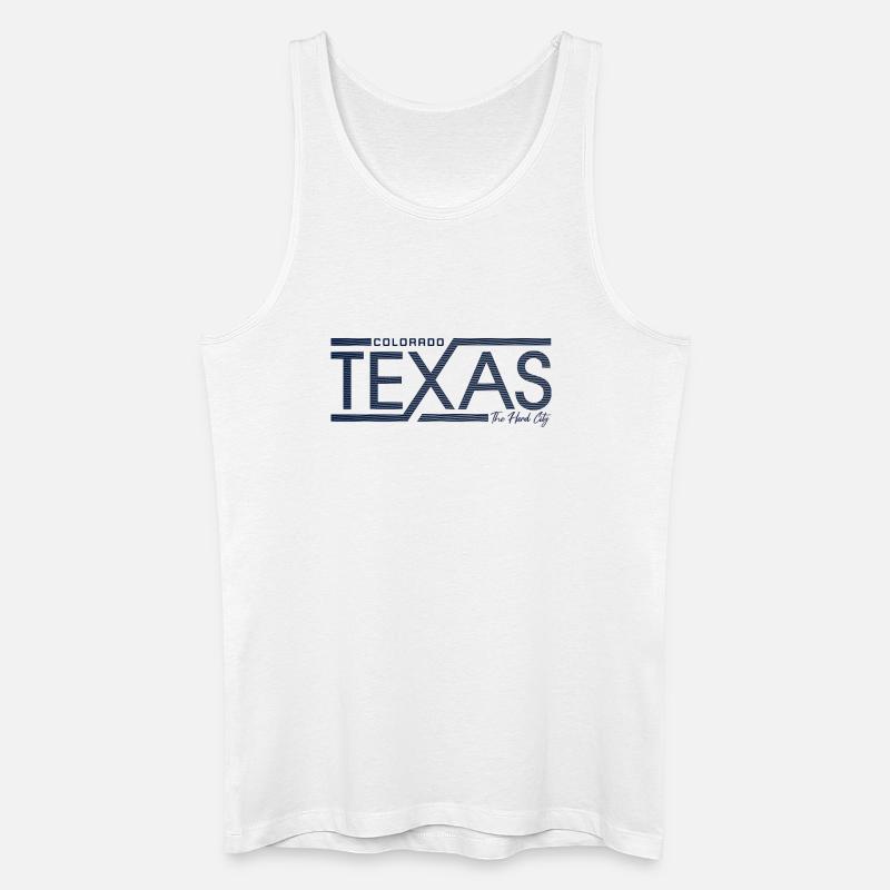 Texas Stripes Retro State Panel - Männer Bio Tank Top - Weiß