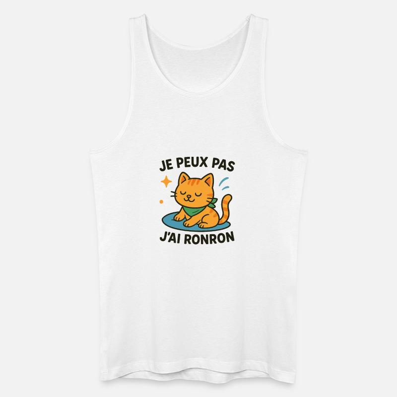 Zen-Katze in einer Schnurrpause - Männer Bio Tank Top - Weiß