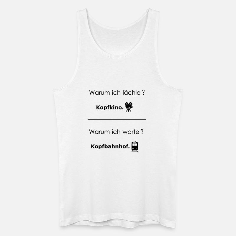 Kopfkino  Kopfbahnhof - Männer Bio Tank Top - Weiß
