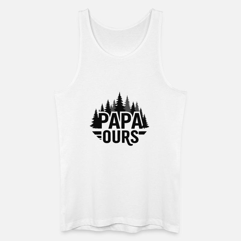 Papa Ourse Foret Silhouette - Männer Bio Tank Top - Weiß