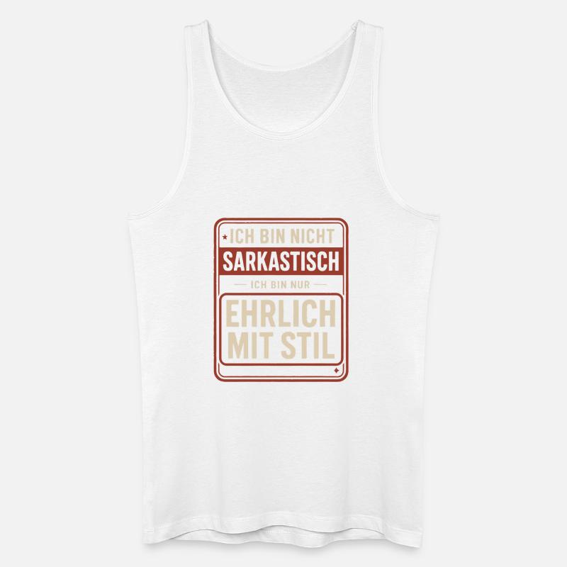 Nicht sarkastisch – ehrlich mit Stil Spruch - Männer Bio Tank Top - Weiß