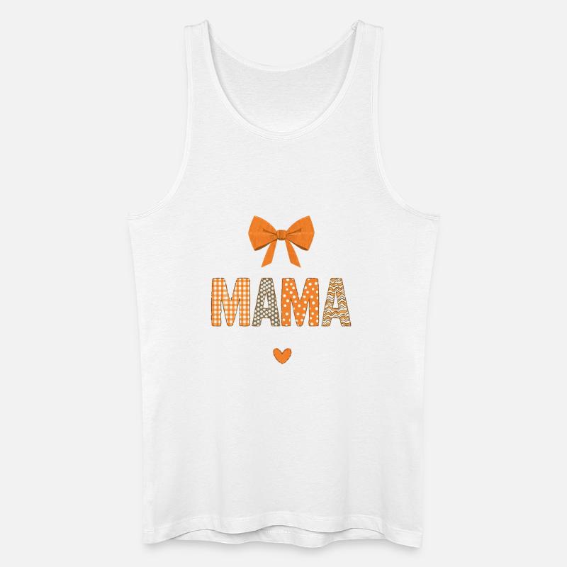 Orange Mom Patchwork Patterns - Men’s Organic Tank Top - white