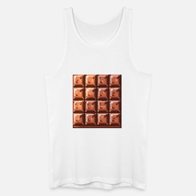 Pixel Schoko Quadrat Muster - Männer Bio Tank Top - Weiß