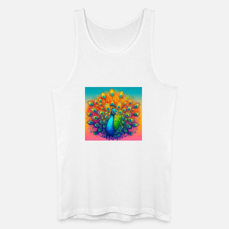 påfugl - Økologisk tanktop til mænd - hvid