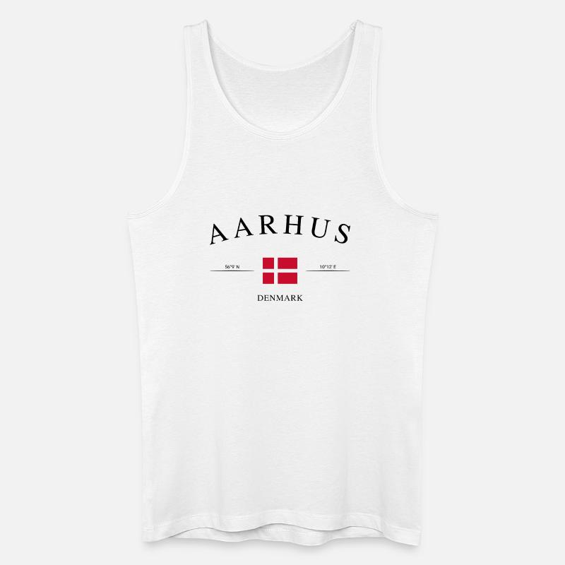 Aarhus Dänemark – Urlaub Souvenir & Geschenk - Männer Bio Tank Top - Weiß