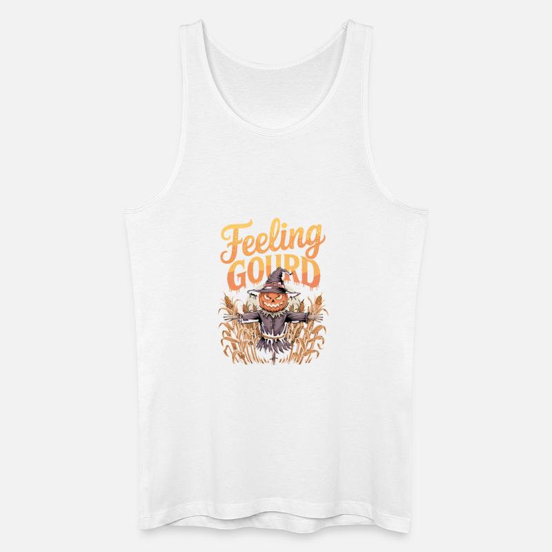 Feeling Gourd Halloween Kürbis Vogelscheuche - Männer Bio Tank Top - Weiß