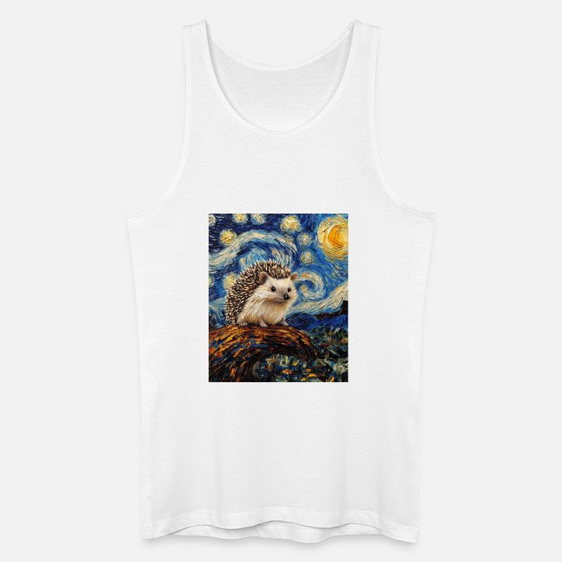  Igel Van Gogh Style Starry Night - Männer Bio Tank Top - Weiß