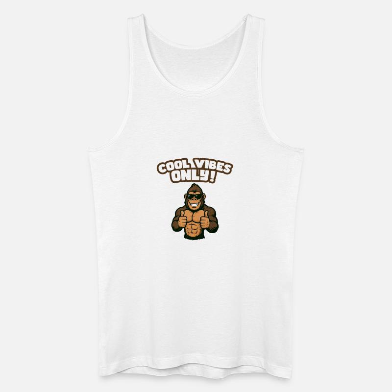 Gorilla mit Cool Vibes - Männer Bio Tank Top - Weiß