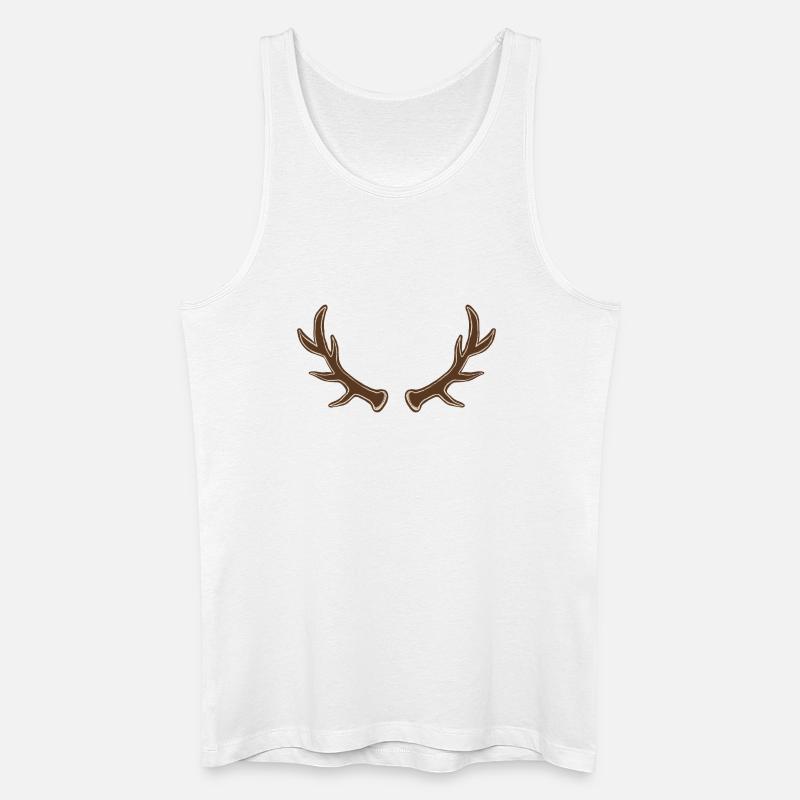 Rustic Antler Silhouette - Men’s Organic Tank Top - white