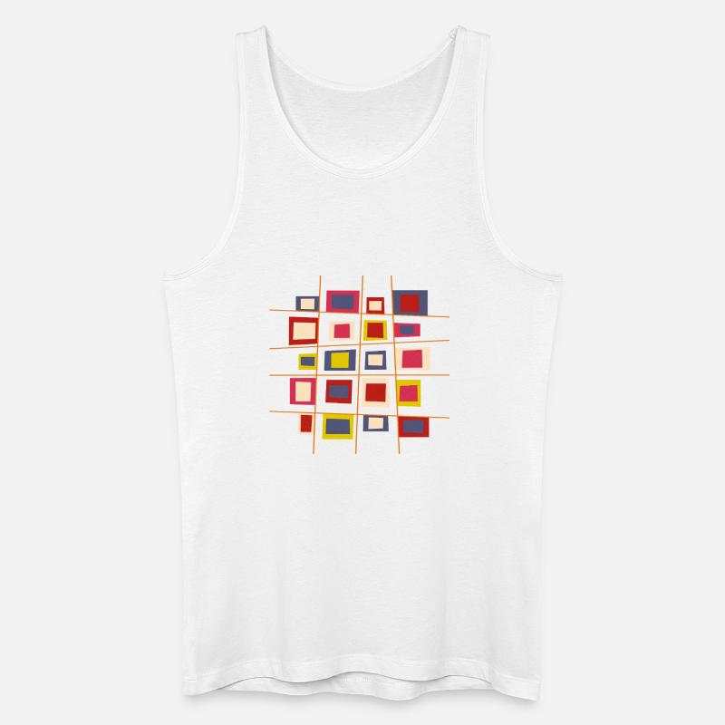 Design patchwork réalisé par Cean - Débardeur bio Homme - blanc