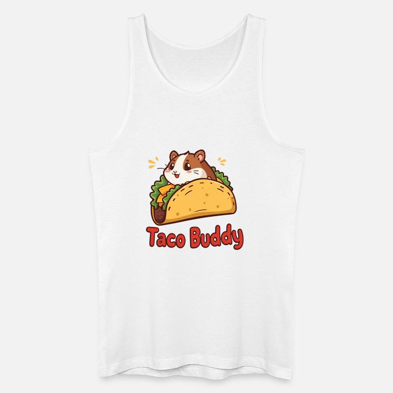 Taco Buddy – Cartoon Hamster Design - Männer Bio Tank Top - Weiß