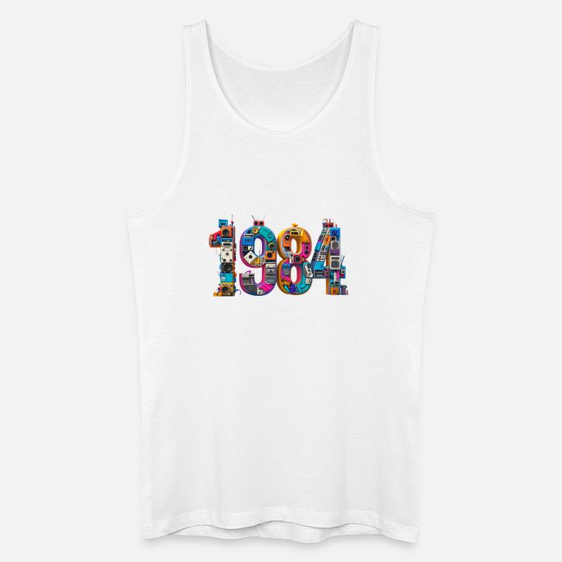 1984 – Abitur, Geburt oder Heirat  - Männer Bio Tank Top - Weiß