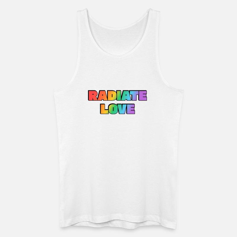 Strahlen Sie Liebe Regenbogen aus - Männer Bio Tank Top - Weiß