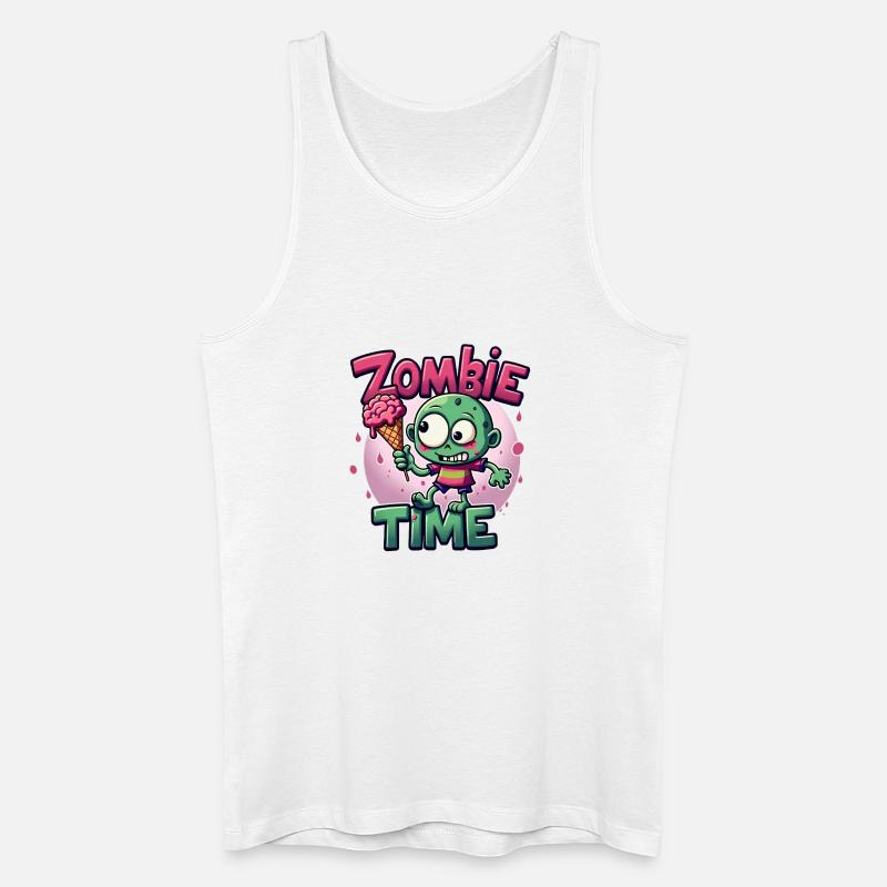 Zombie Time Eiscreme Comic - Männer Bio Tank Top - Weiß