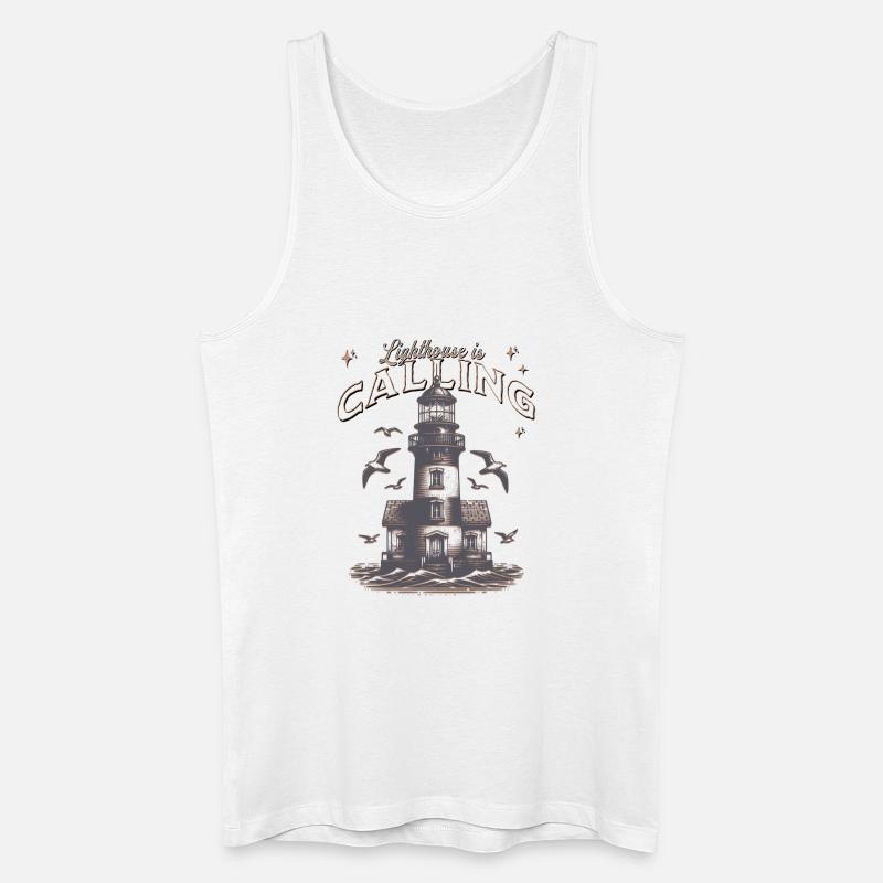 Leuchtturm ruft Küstennächte - Männer Bio Tank Top - Weiß