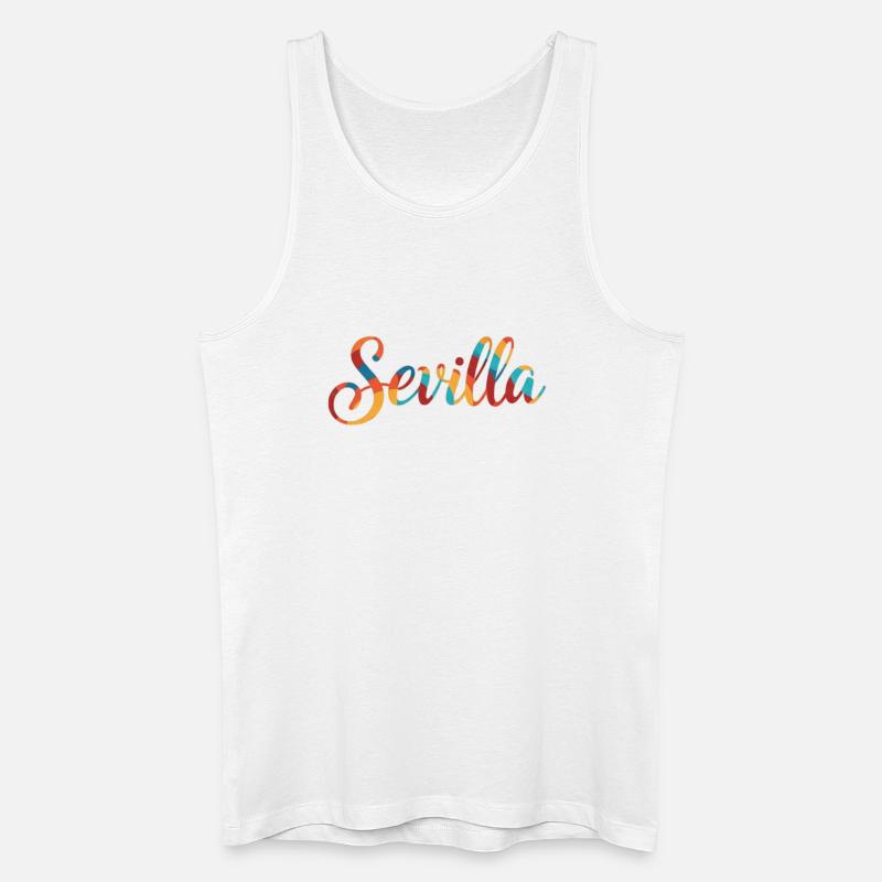Sevilla Regenbogen Script - Männer Bio Tank Top - Weiß