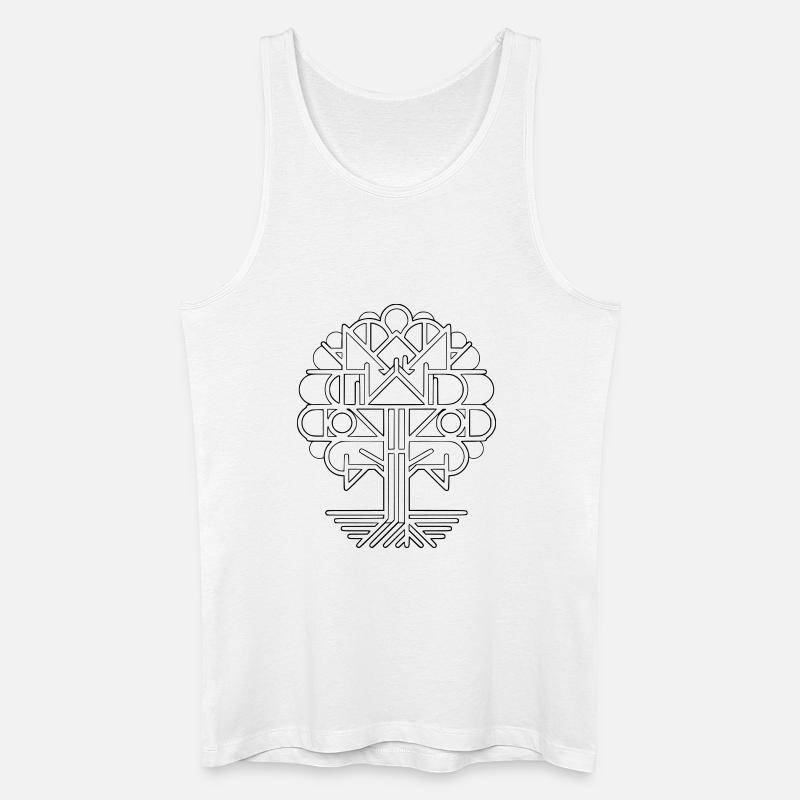 Geometrischer Lebensbaum | Modernes Logo Design - Männer Bio Tank Top - Weiß