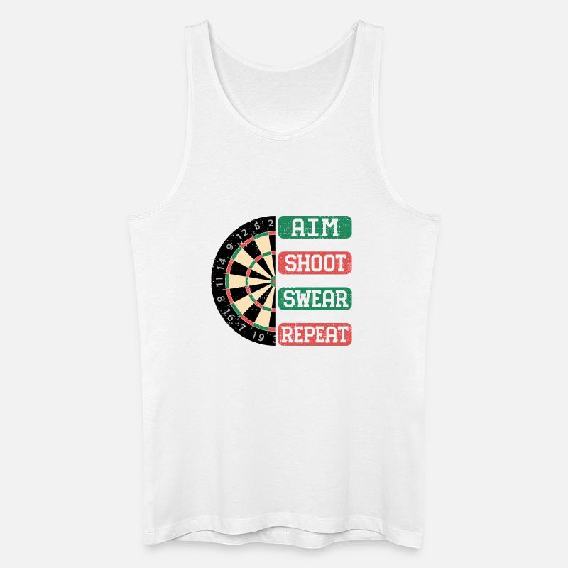 Aim Shoot Wear Repeat Dartboard Style - Männer Bio Tank Top - Weiß