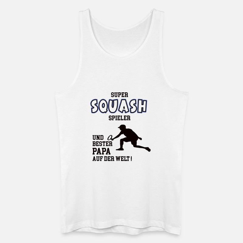 Squash Spieler Squasher Papa Vater Mann - Männer Bio Tank Top - Weiß