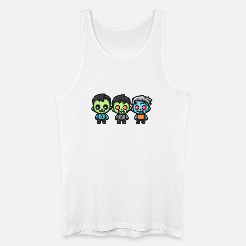Zombies Halloween Niedlich Comic - Männer Bio Tank Top - Weiß