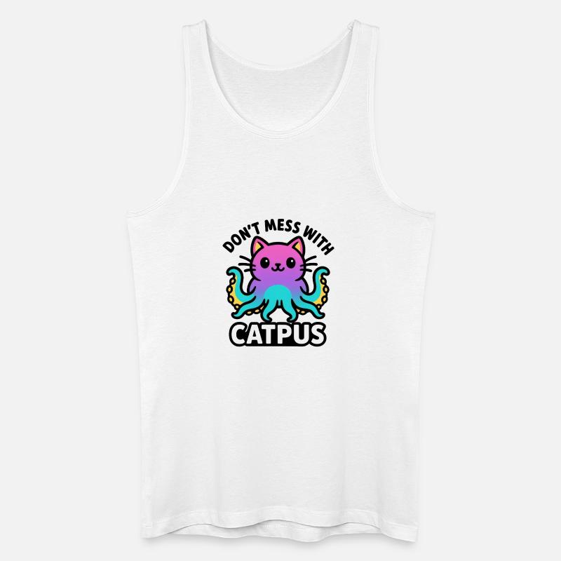 Catpus - Don’t mess with Catpus - Männer Bio Tank Top - Weiß