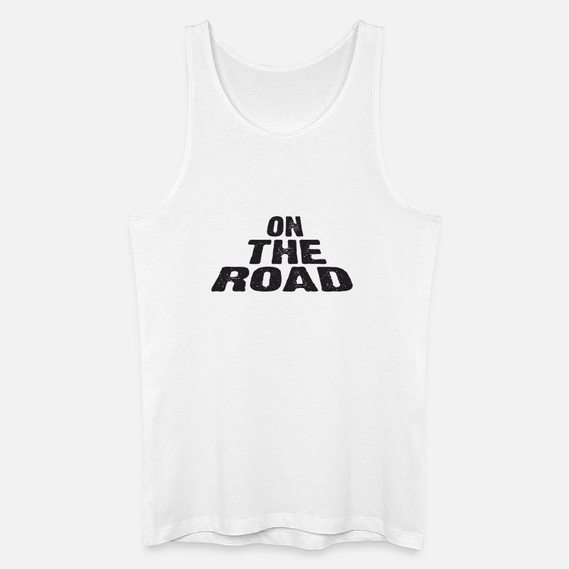 Unterwegs: Mutiges Typografie-Design - Männer Bio Tank Top - Weiß