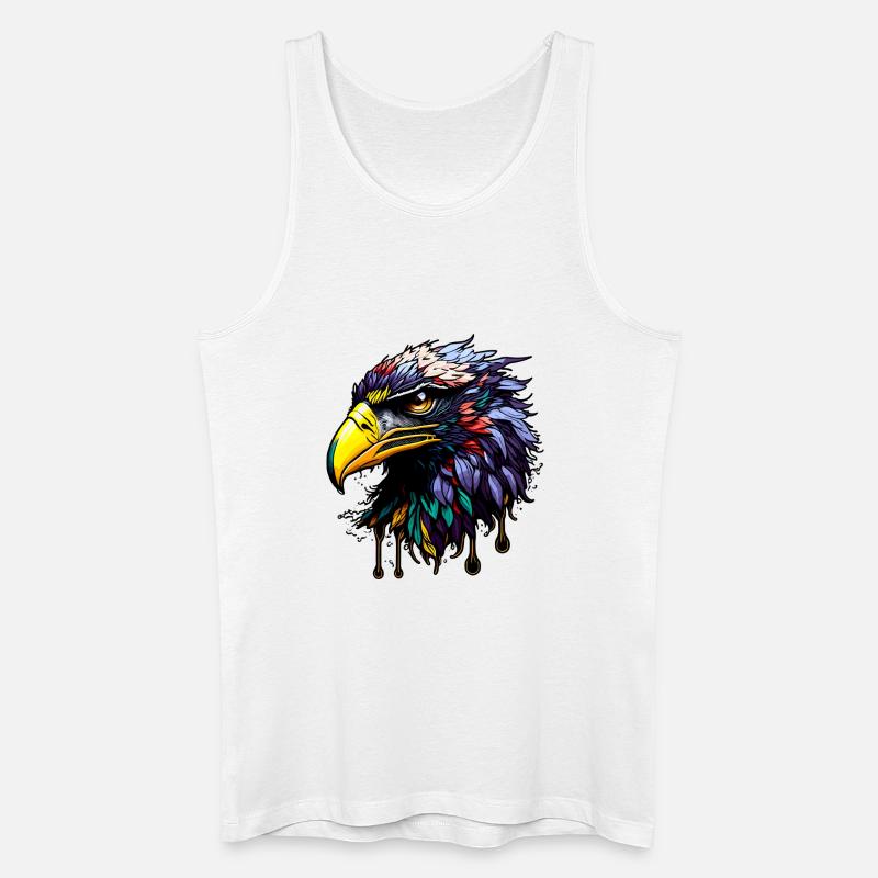 Bunter Adler mit hellen Federn - Männer Bio Tank Top - Weiß
