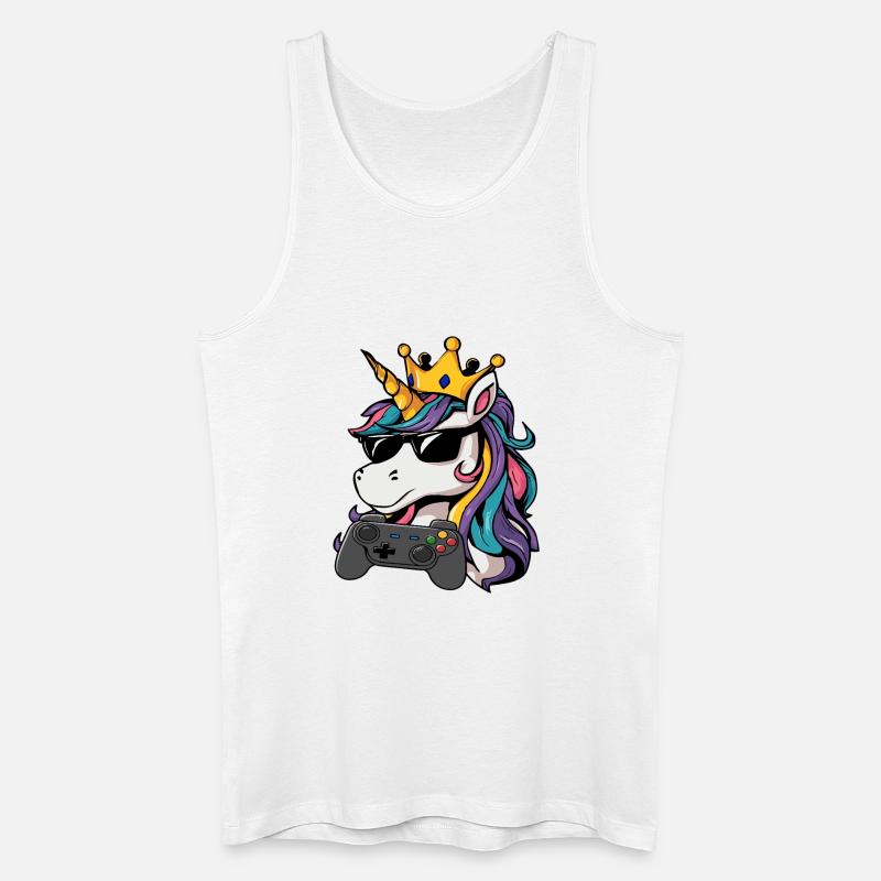 Einhorn gaming controller - Männer Bio Tank Top - Weiß