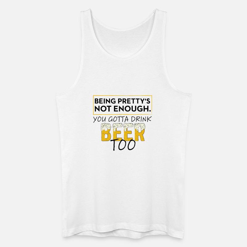 Hübsch reicht nicht: Du brauchst Bier - Männer Bio Tank Top - Weiß