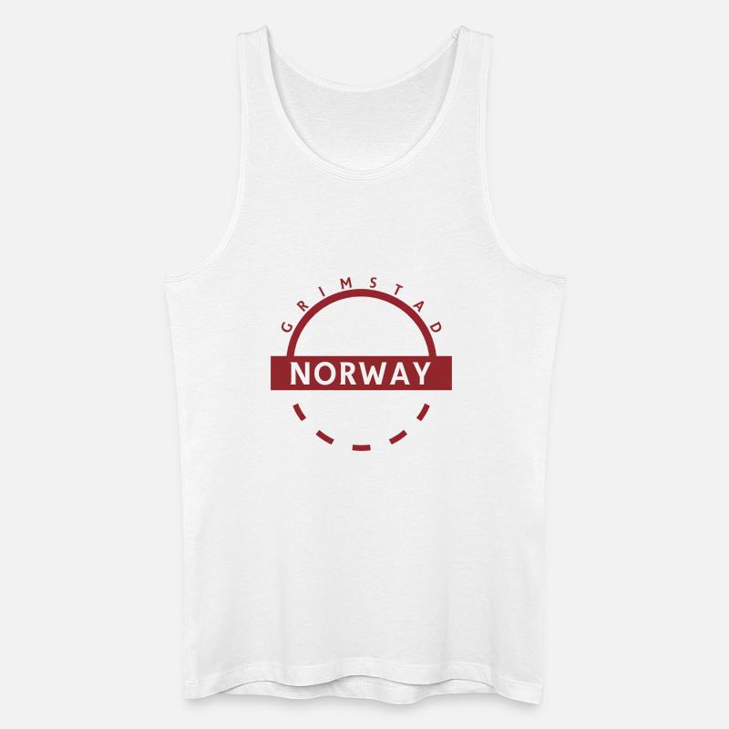Grimstad Norwegen Rundes Abzeichen - Männer Bio Tank Top - Weiß