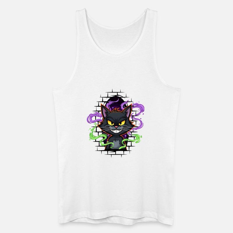 Graffiti Katze Neon - Männer Bio Tank Top - Weiß