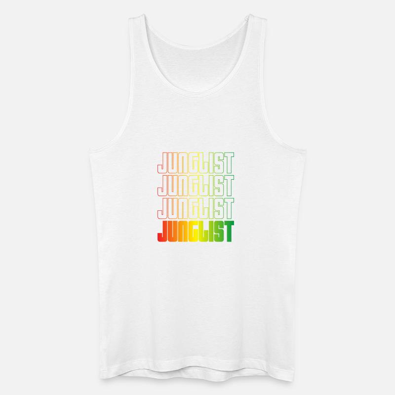 Junglist Farbverlauf Text DNB - Männer Bio Tank Top - Weiß