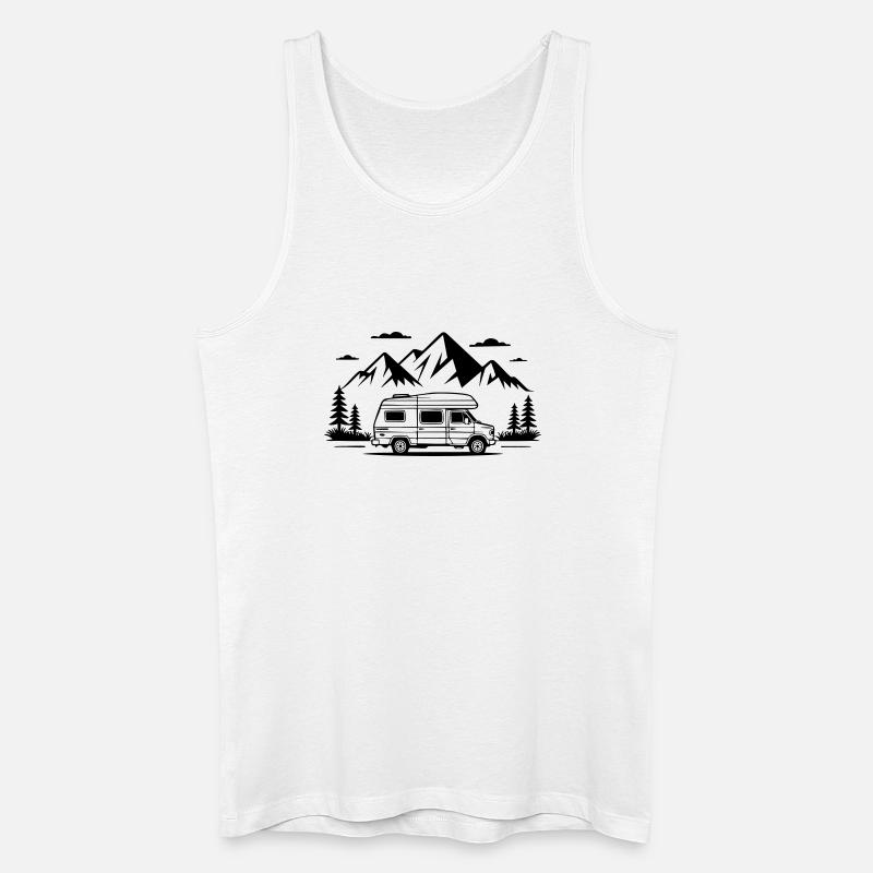 Camping - Männer Bio Tank Top - Weiß