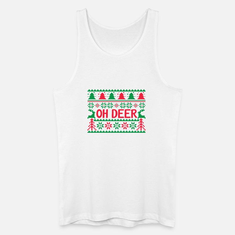 Hässlicher Pullover - Oh Deer - Männer Bio Tank Top - Weiß