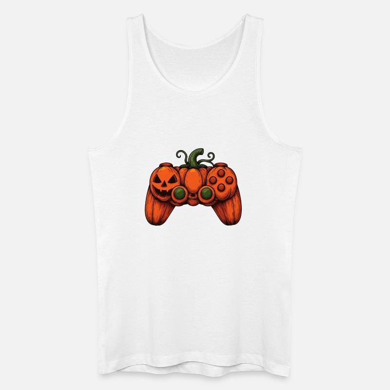 Halloween Controller Kürbis-Duo - Männer Bio Tank Top - Weiß