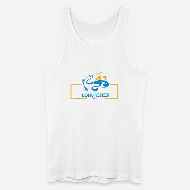 Salamander Bleu 41 LoirCher Logo - Männer Bio Tank Top - Weiß