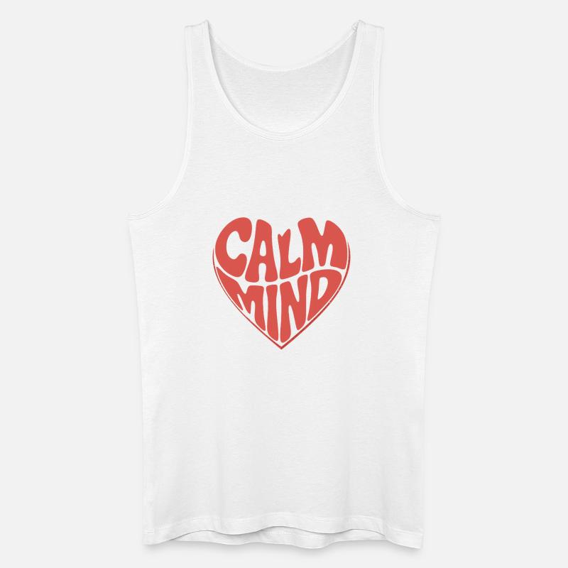 Calm Mind – Retro Herz Design - Männer Bio Tank Top - Weiß