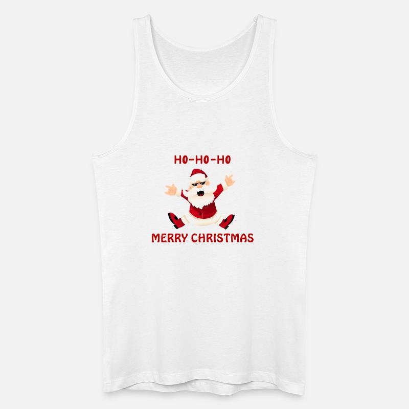 Fröhlicher springender Santa - Männer Bio Tank Top - Weiß