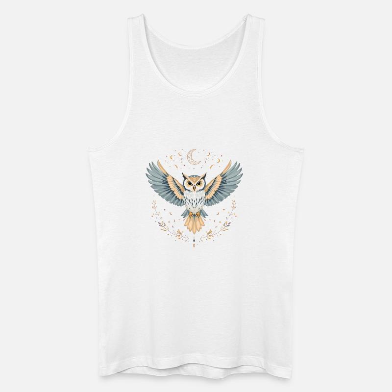 Boho Eule - Männer Bio Tank Top - Weiß