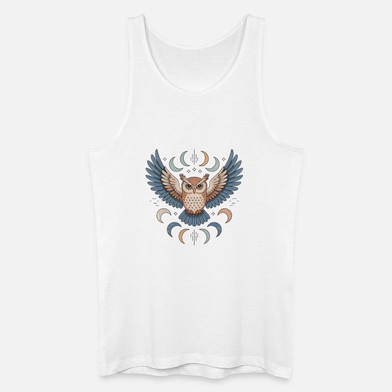 Boho Eule - Männer Bio Tank Top - Weiß