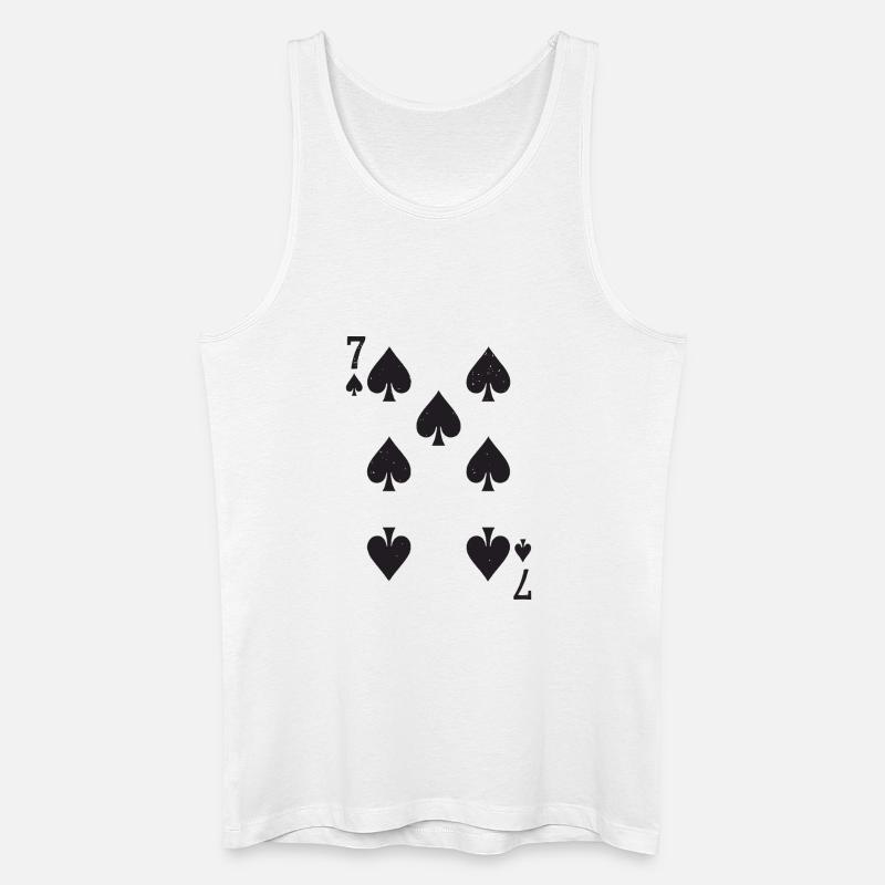 Sieben Spades Hearts Muster Pik - Männer Bio Tank Top - Weiß