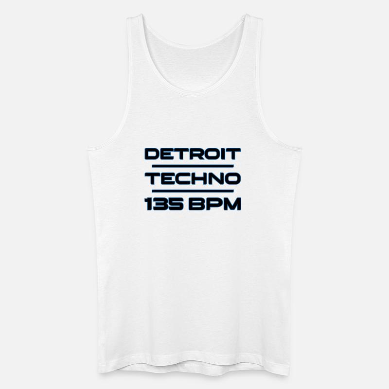 Detroit Techno 135 BPM - Männer Bio Tank Top - Weiß