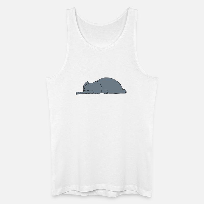 Fauler Elefant Schlaft Lustiger Sarkasmus Tierdesign - Männer Bio Tank Top - Weiß