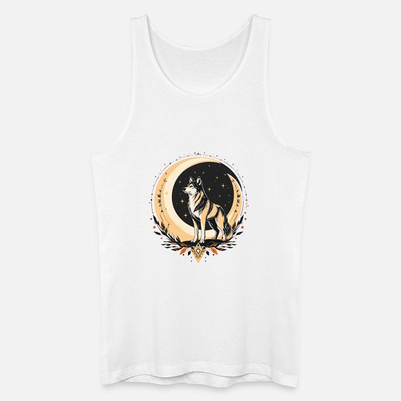 Boho Wolf - Men’s Organic Tank Top - white