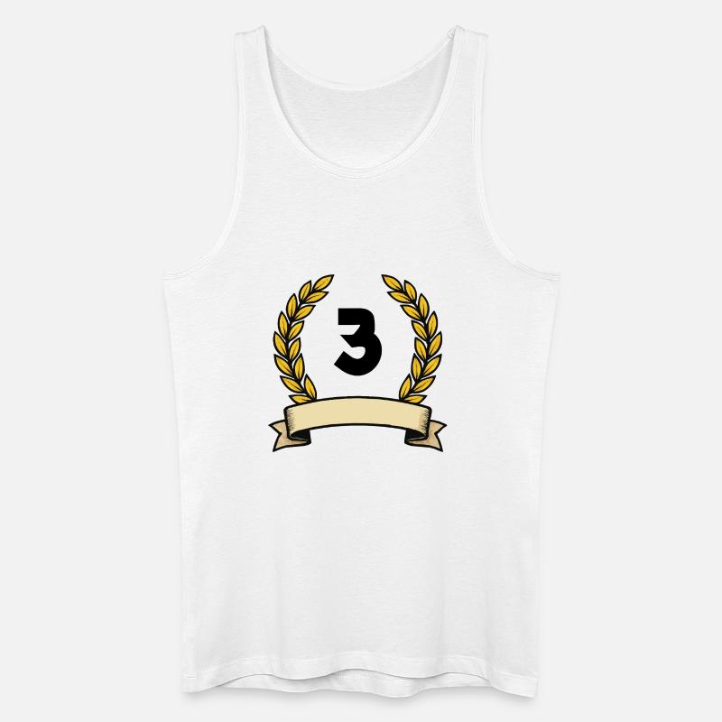 Goldener Lorbeerkranz Nummer 3 - Männer Bio Tank Top - Weiß