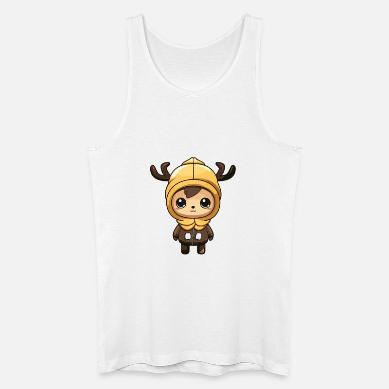 Reh Niedlich Comic Winter - Männer Bio Tank Top - Weiß