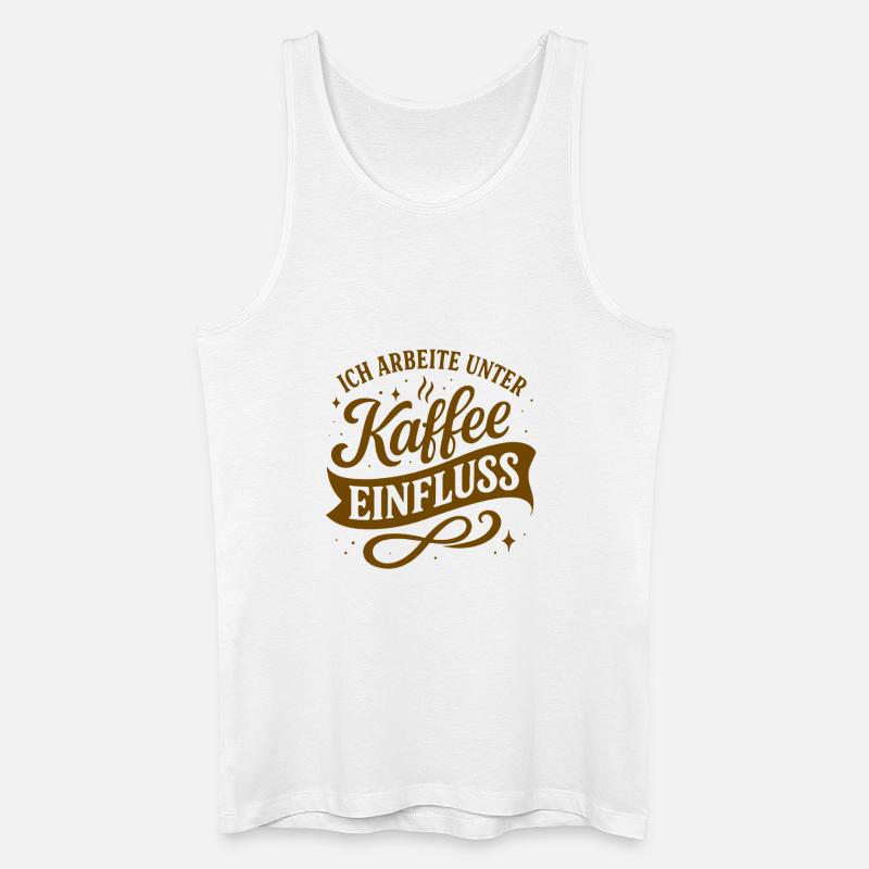 Ich arbeite unter Kaffee-Einfluss - Männer Bio Tank Top - Weiß