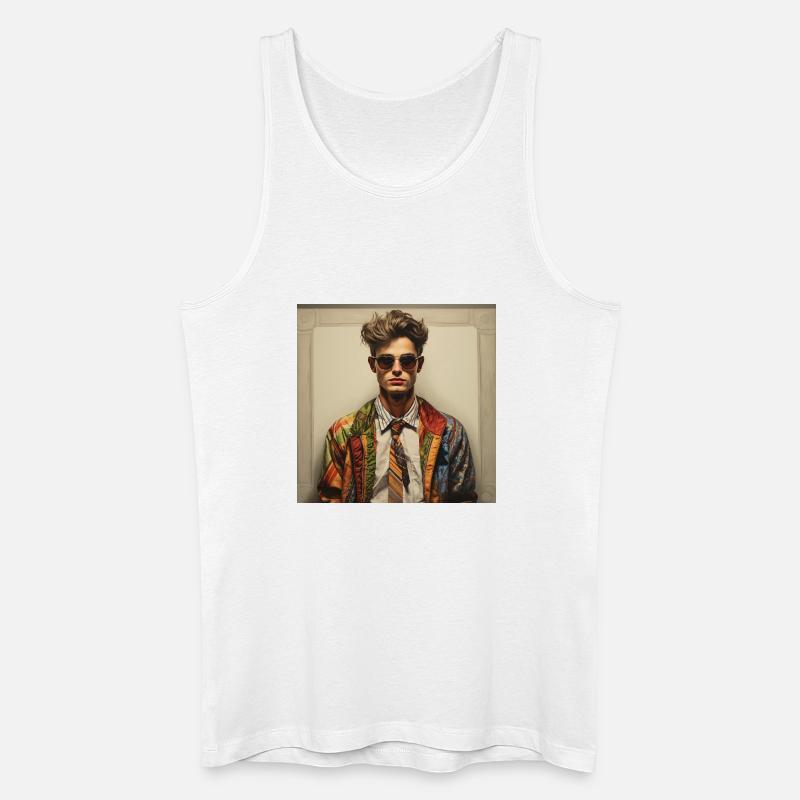 Patchwork-Rebell Sakko - Männer Bio Tank Top - Weiß