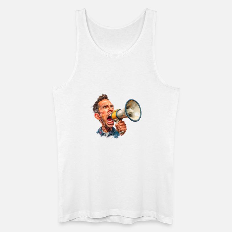 Megafon Ausbruch vom Schiri oder Marktschreier - Männer Bio Tank Top - Weiß